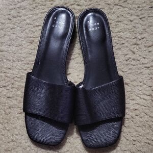 A New Day Elegant Black Slide Sandals